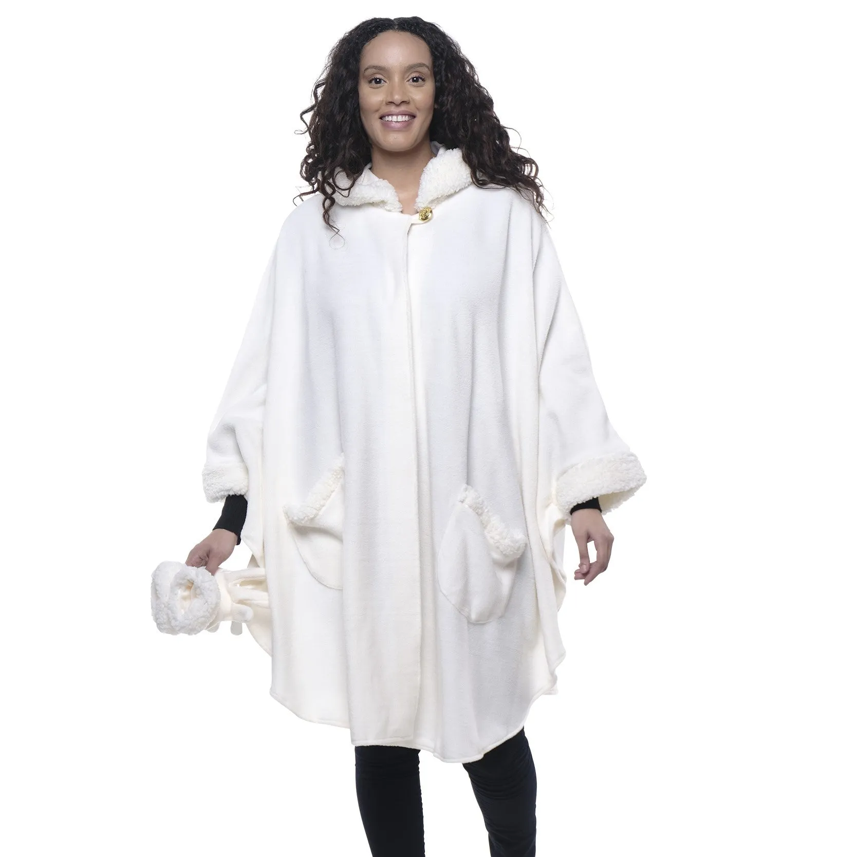 Emily Sherpa Trimmed Cozy Coat and Glove Set