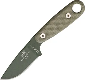 ESEE Knives Izula II USA Made Fixed Blade 2.875in 1095 OD Green Powder Coat Blade Micarta Handles