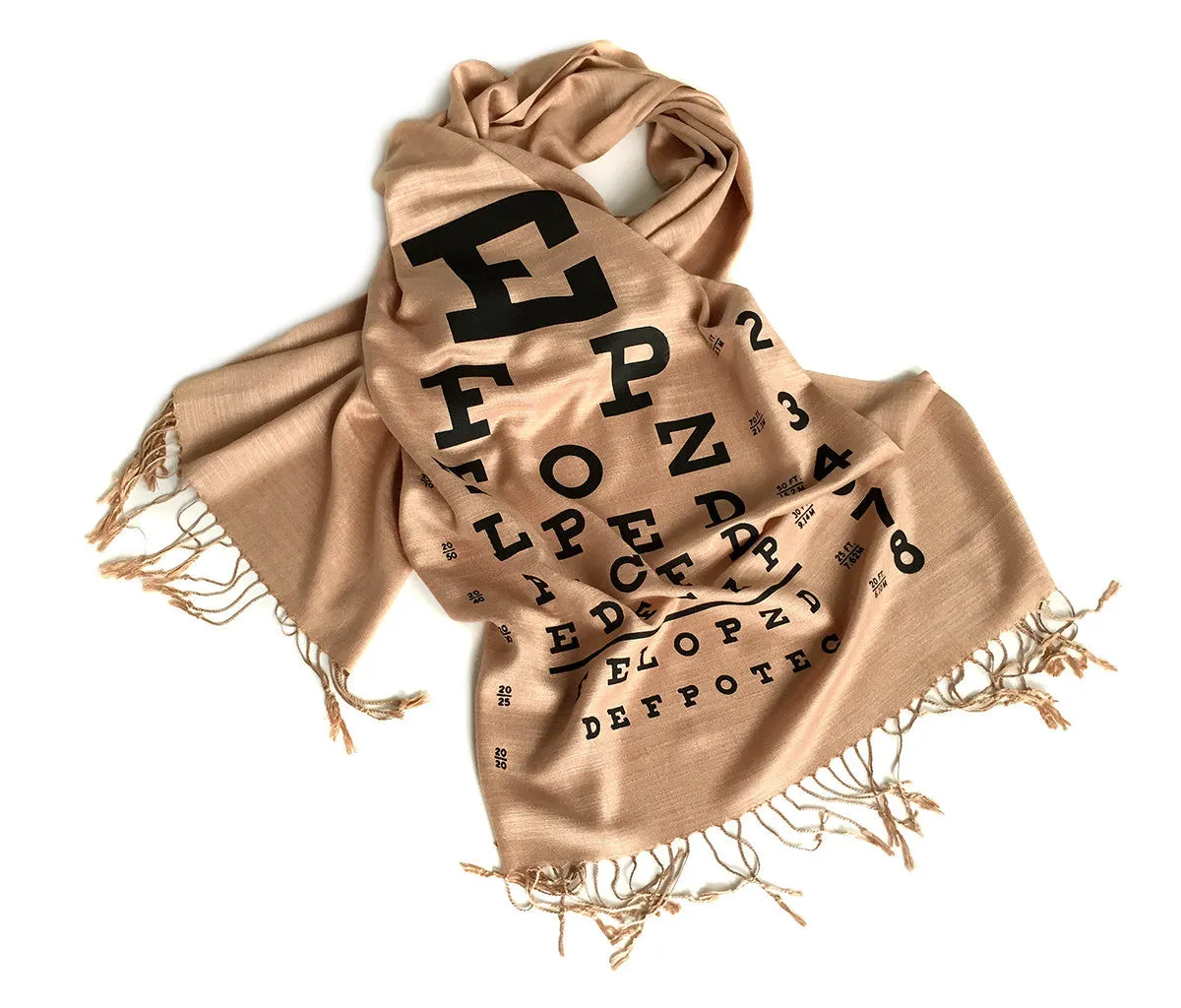 Eye Chart Scarf. Linen-weave pashmina