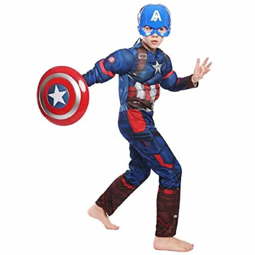 Fancydresswale Captain America Muscles Costume With Mask