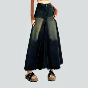 Fashion dark-wash women's jean skirt