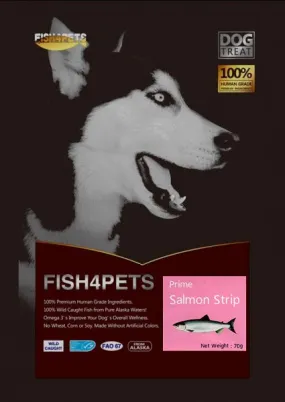 Fish 4 Pets Freeze Dried Prime Salmon Strip Dog Treat 57g