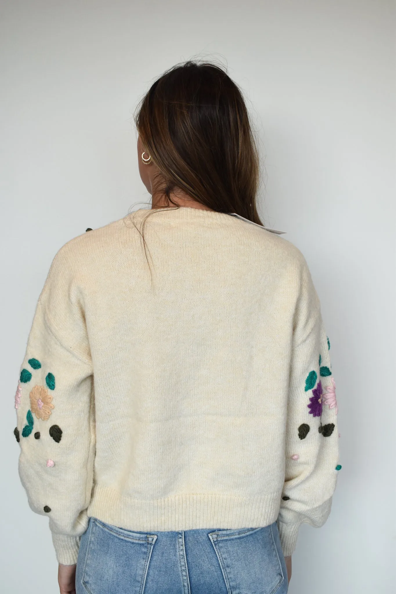 Floral Stitch Knit Sweater