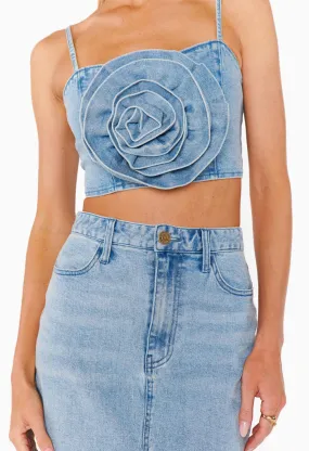 Flower Top-Stone Blue