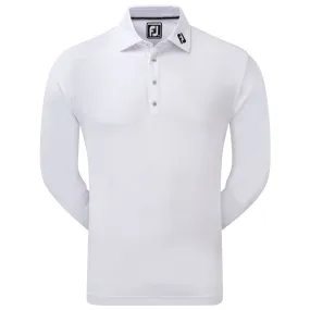 FootJoy Thermolite Long Sleeve Smooth Pique Polo Shirt - White