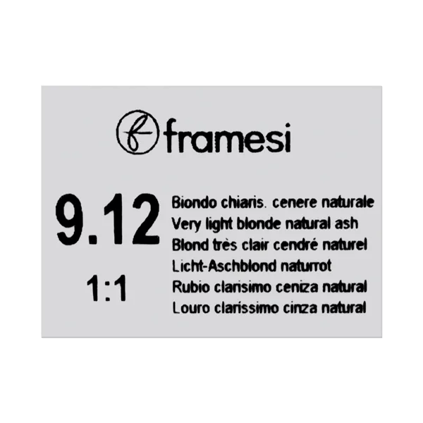 Framesi Framcolor Glamour Hair Color Cream 100ml - 9.12 Very Light Blonde Natural Ash