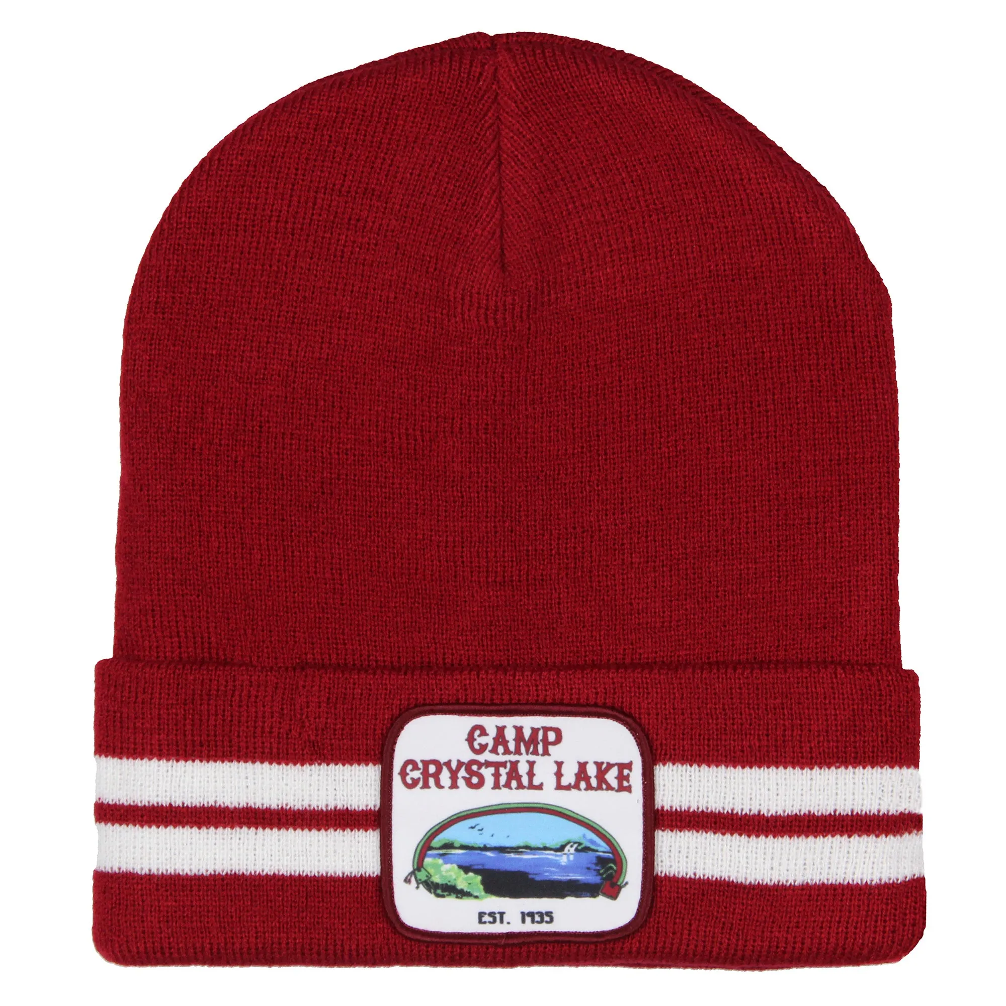 Friday The 13th Beanie Camp Crystal Lake Sign Patch Knit Beanie Hat Cap