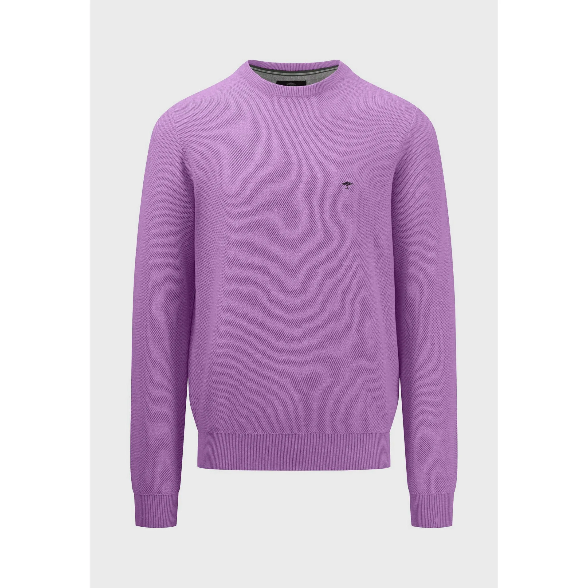 Fynch-Hatton Superfine Cotton Crew Neck Jumper 1413 220 - Dusty Lavender