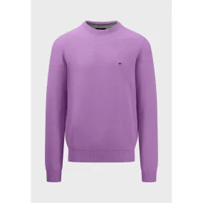 Fynch-Hatton Superfine Cotton Crew Neck Jumper 1413 220 - Dusty Lavender