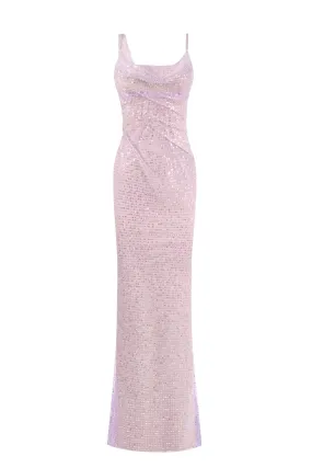 Gala lavender glittering maxi dress