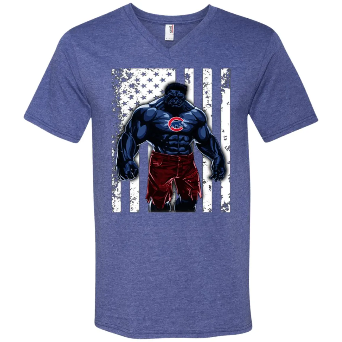 Giants Hulk Chicago Cubs T-shirt Flag Men V-Neck T-Shirt