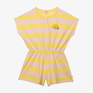 Girls' yellow and pink jumpsuit