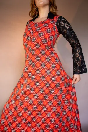 Gothic Tartan Maxi Pinafore