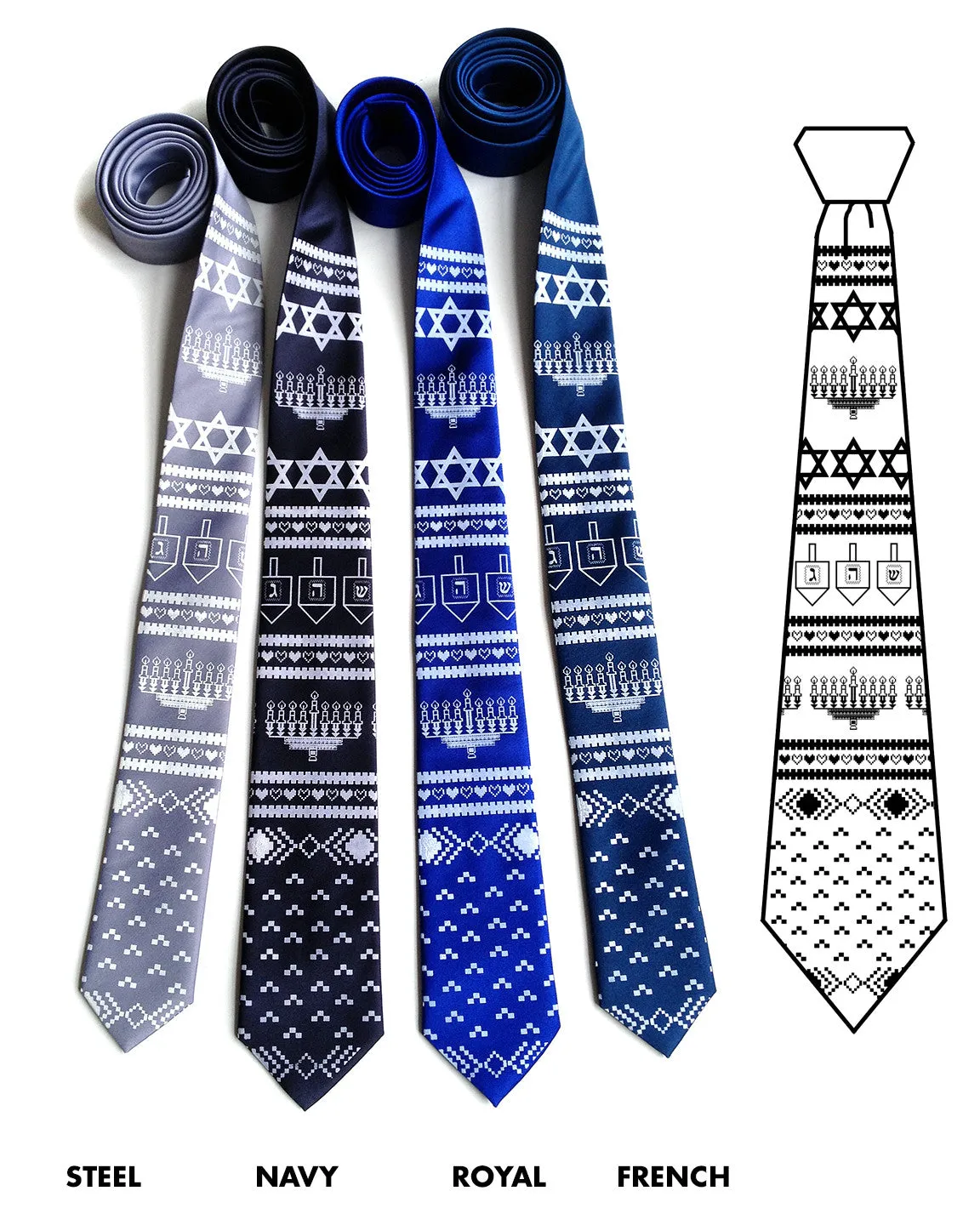 Hanukkah Sweater silk necktie