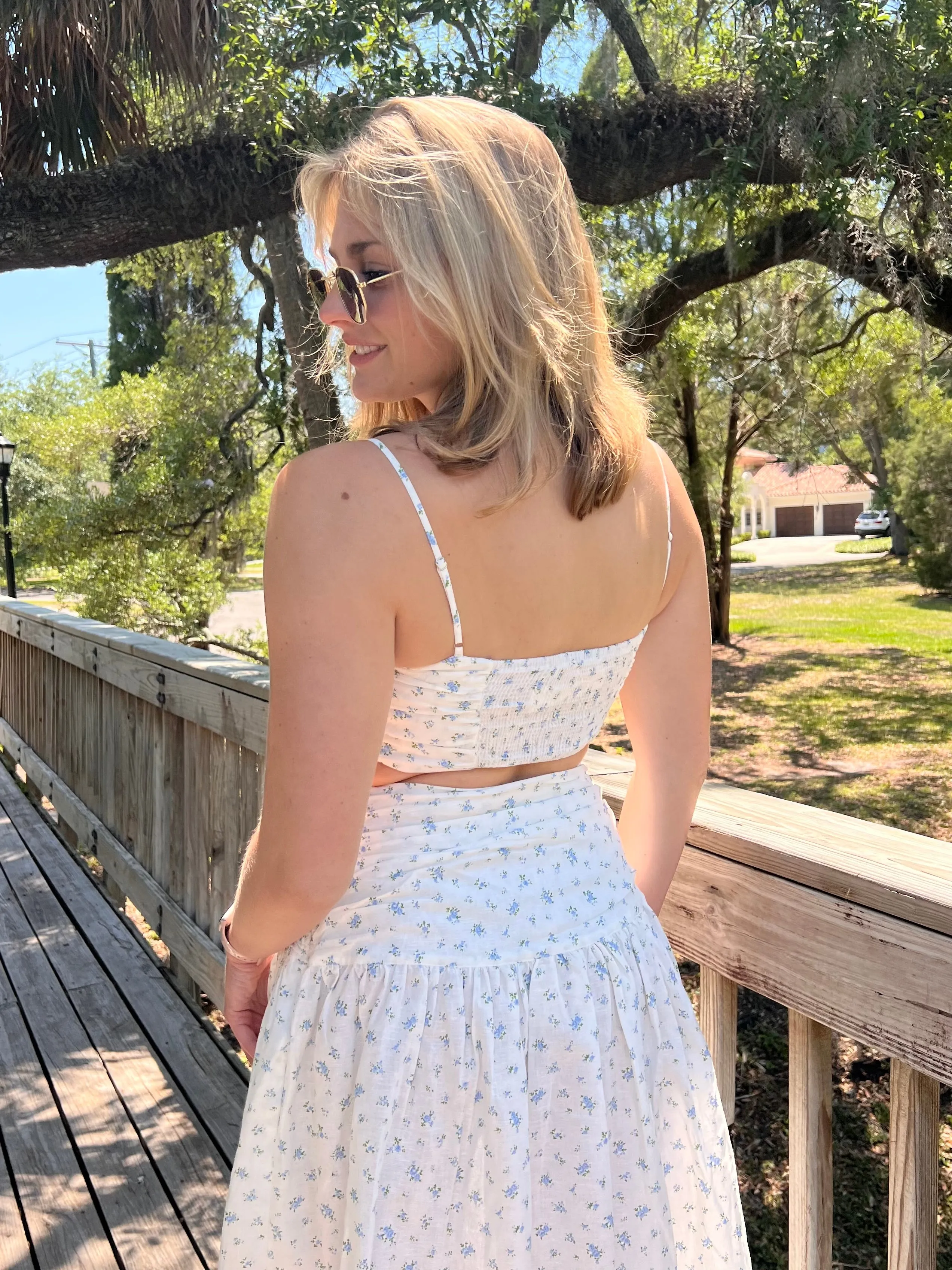 HARLOW FLORAL TANK IN WHITE