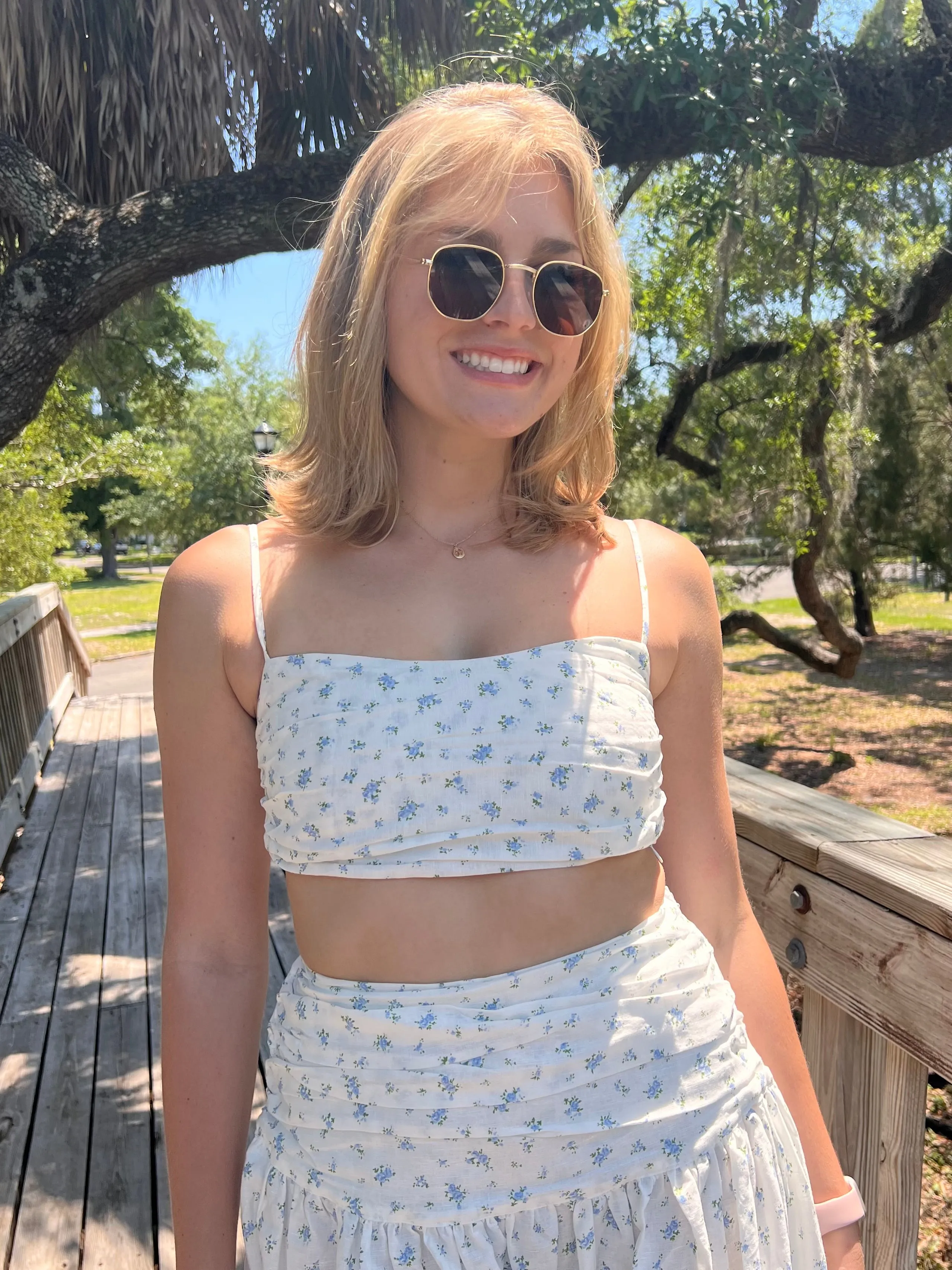 HARLOW FLORAL TANK IN WHITE