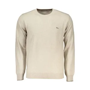 Harmont & Blaine Beige Crew Neck Luxury Sweater with Embroidery