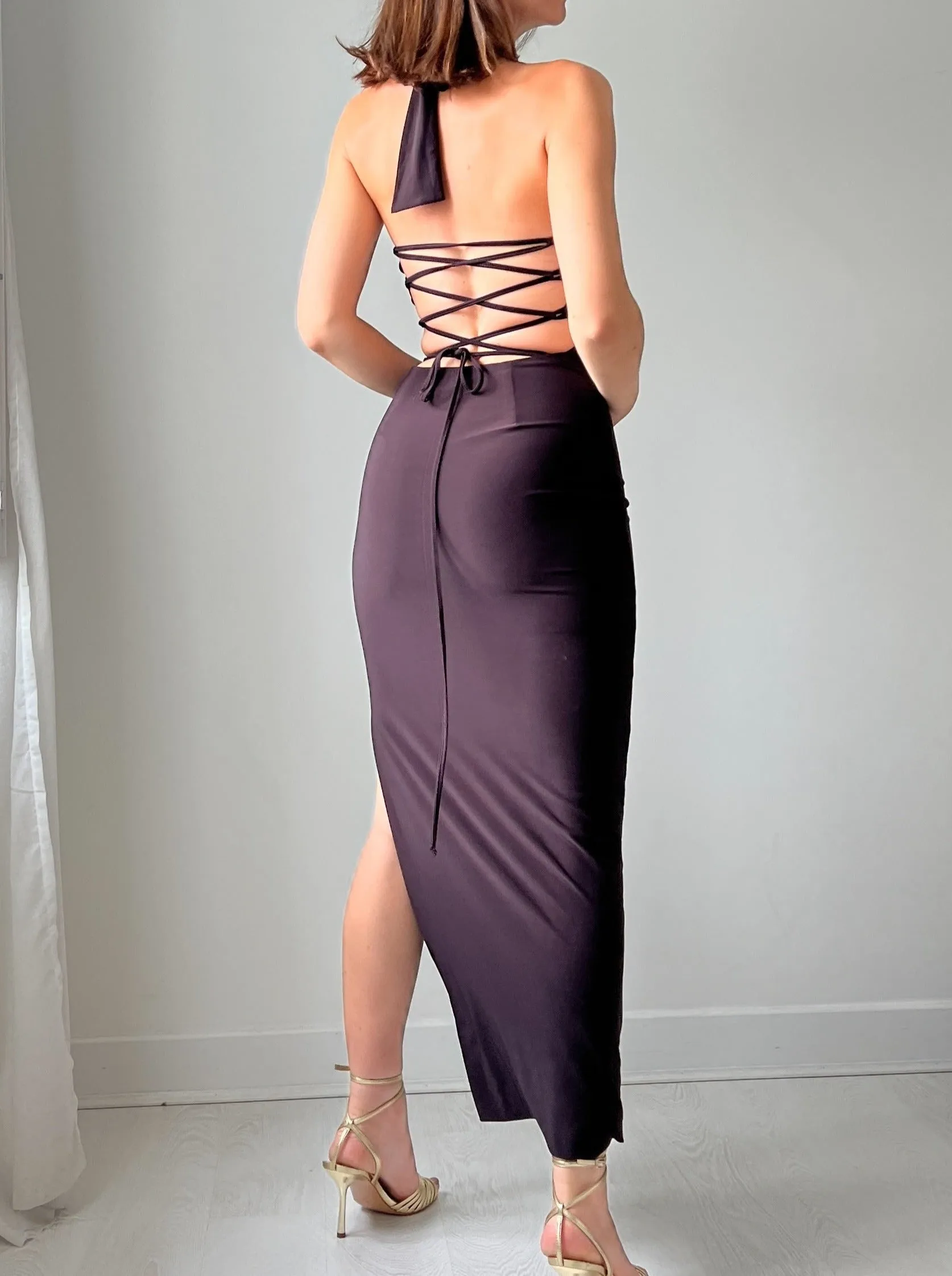 Harper Halter Dress in Maxi Length