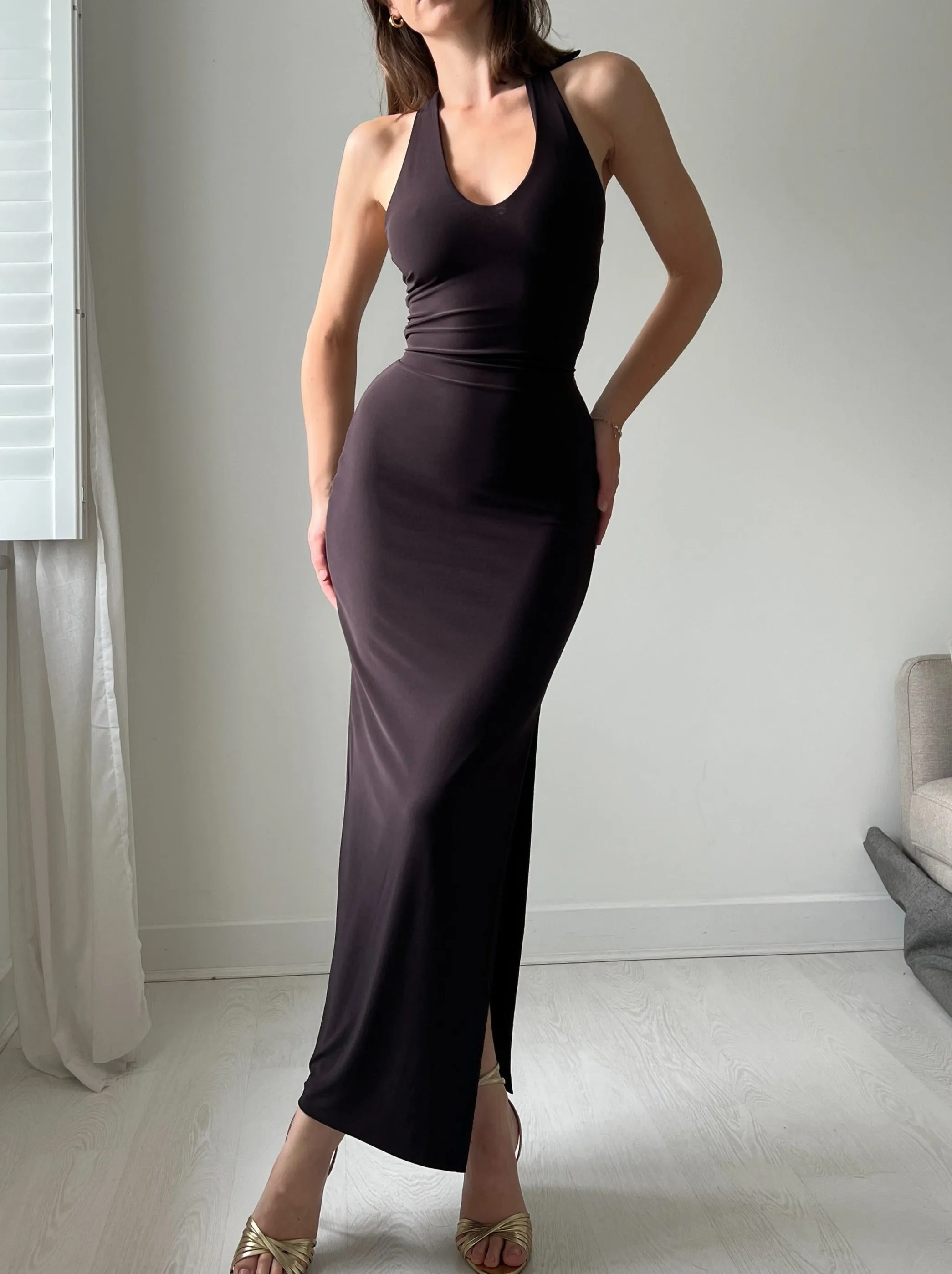 Harper Halter Dress in Maxi Length