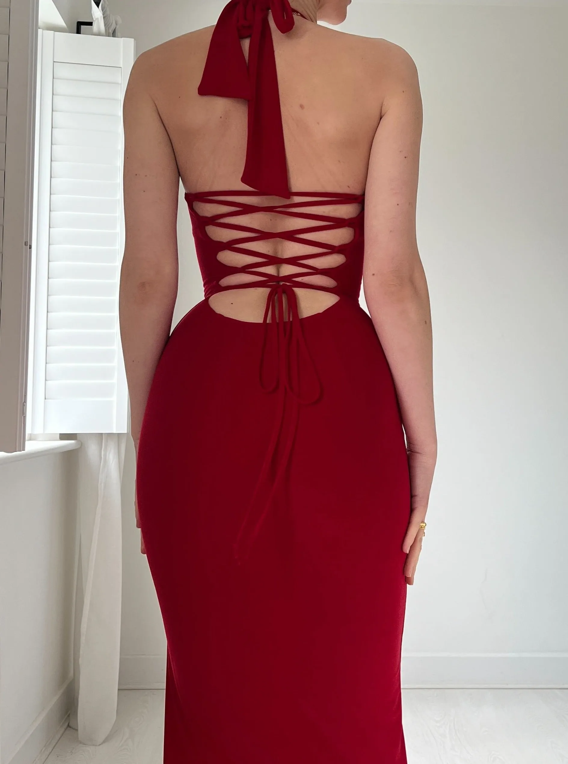 Harper Halter Dress in Maxi Length