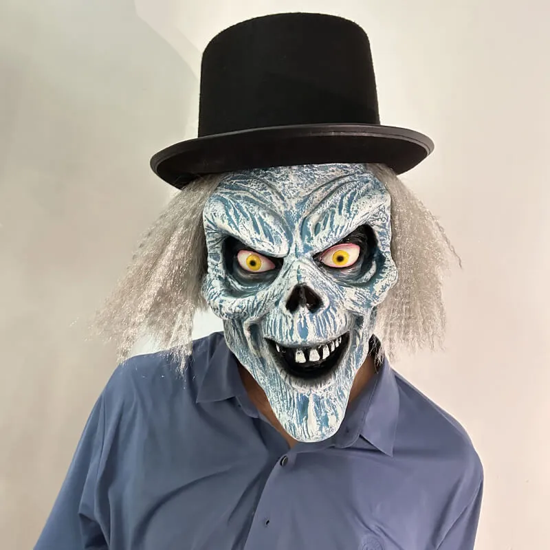 Hatbox Ghost Mask Haunted Mansion Hatbox Ghost Halloween Costume with Hat