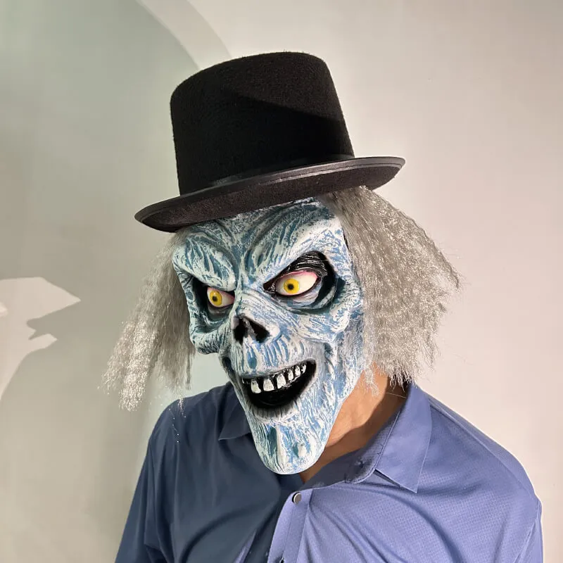 Hatbox Ghost Mask Haunted Mansion Hatbox Ghost Halloween Costume with Hat