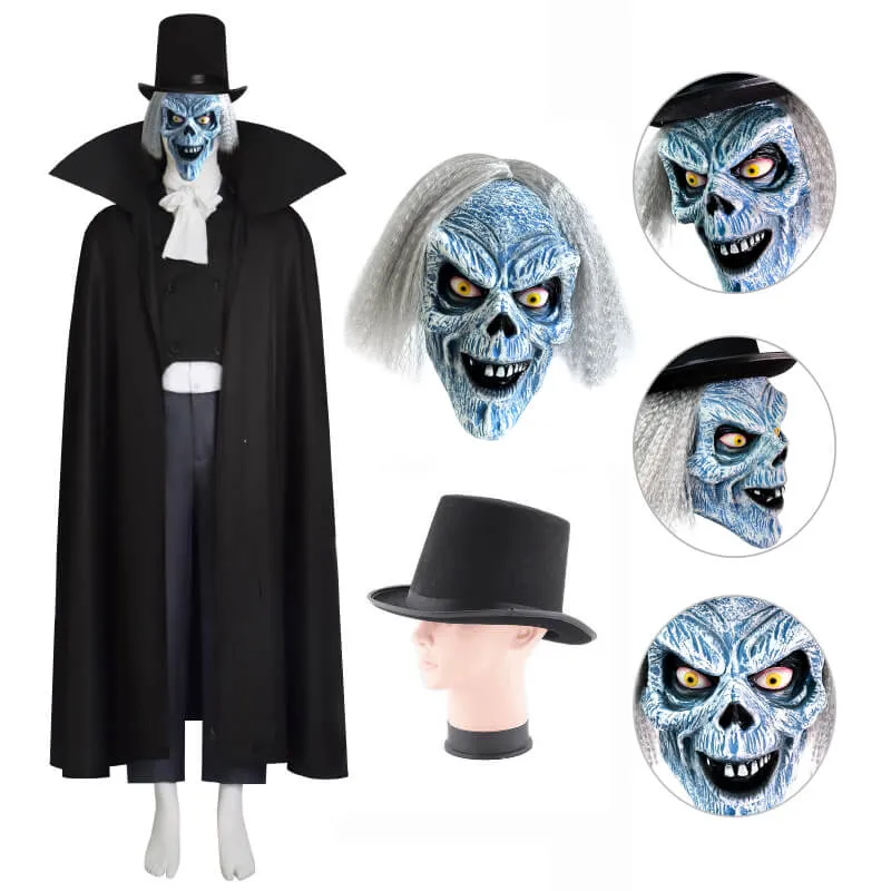 Hatbox Ghost Mask Haunted Mansion Hatbox Ghost Halloween Costume with Hat