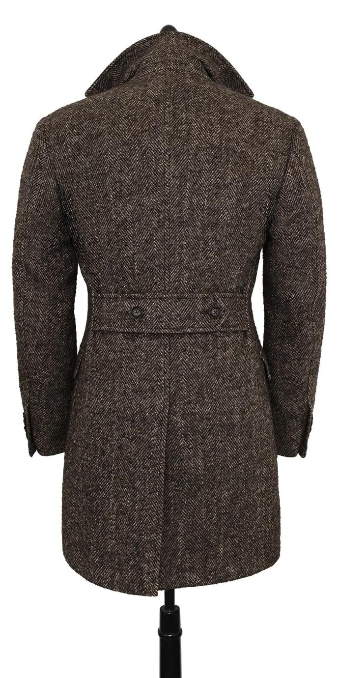 HERRINGBONE BROWN OVERCOAT