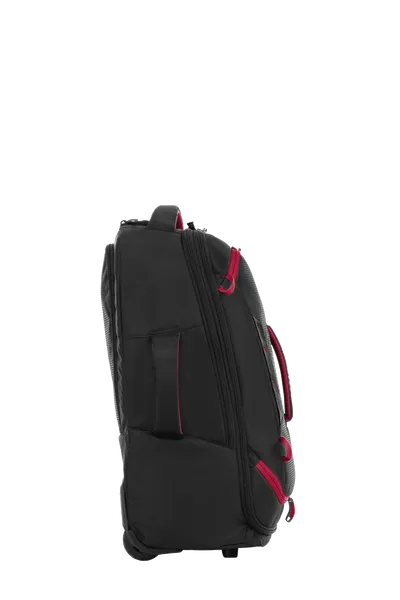 High Sierra - Composite V4 56cm Small RFID Wheeled Duffle With Backpack Straps - Black/Red