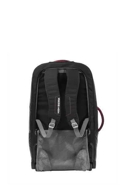 High Sierra - Composite V4 56cm Small RFID Wheeled Duffle With Backpack Straps - Black/Red