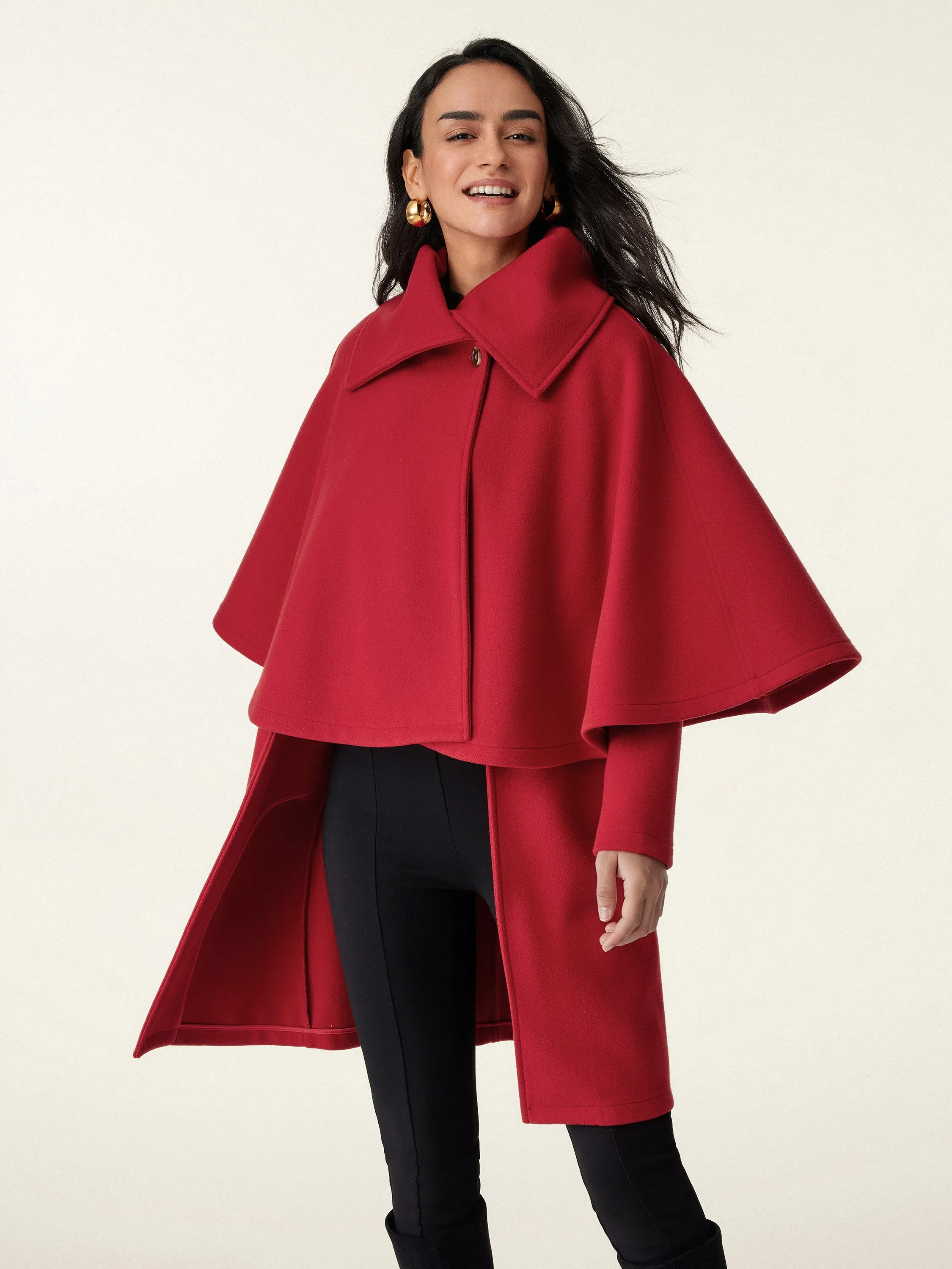 Holiday Vibe Cape Overlay Coat