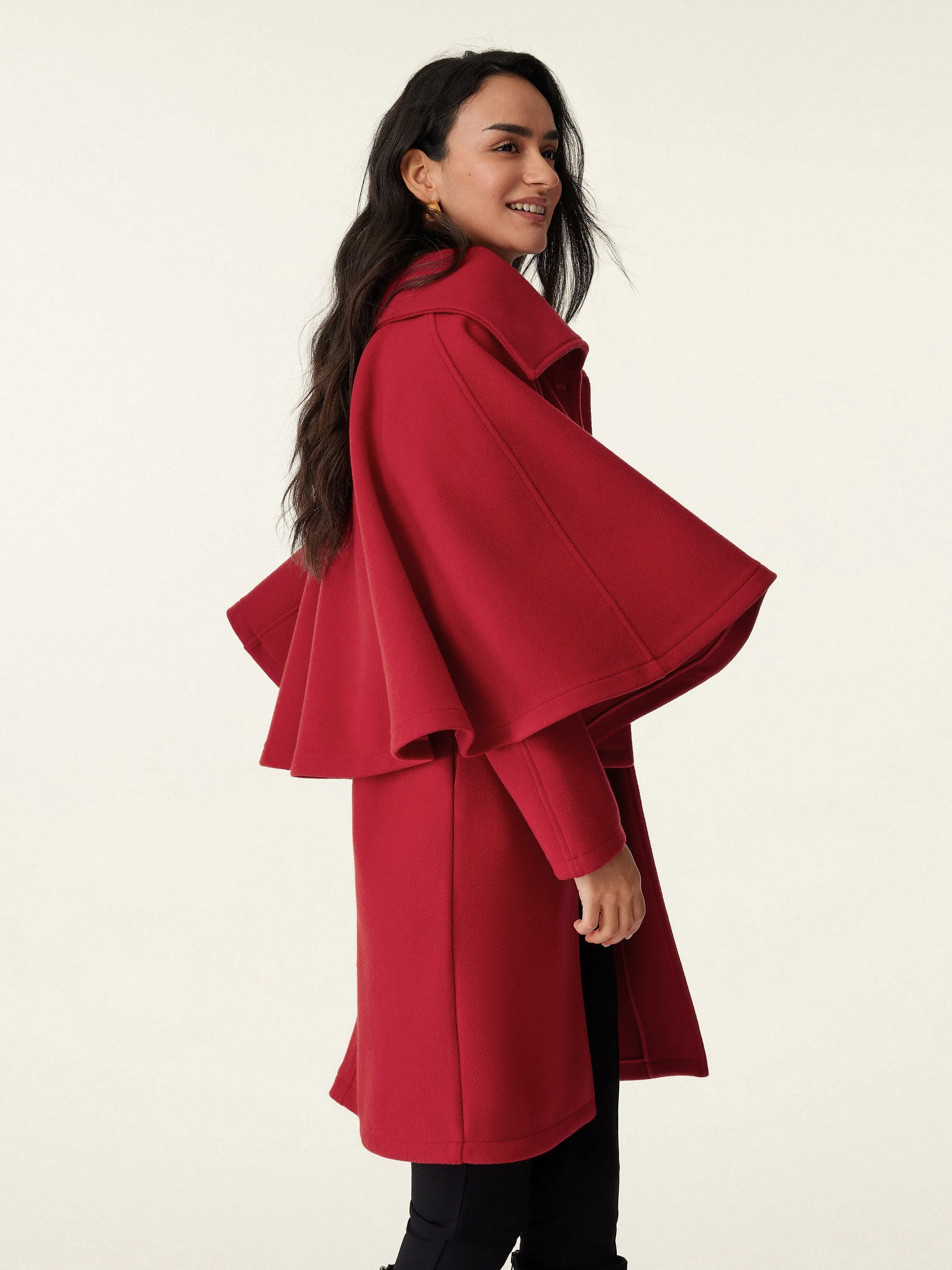 Holiday Vibe Cape Overlay Coat