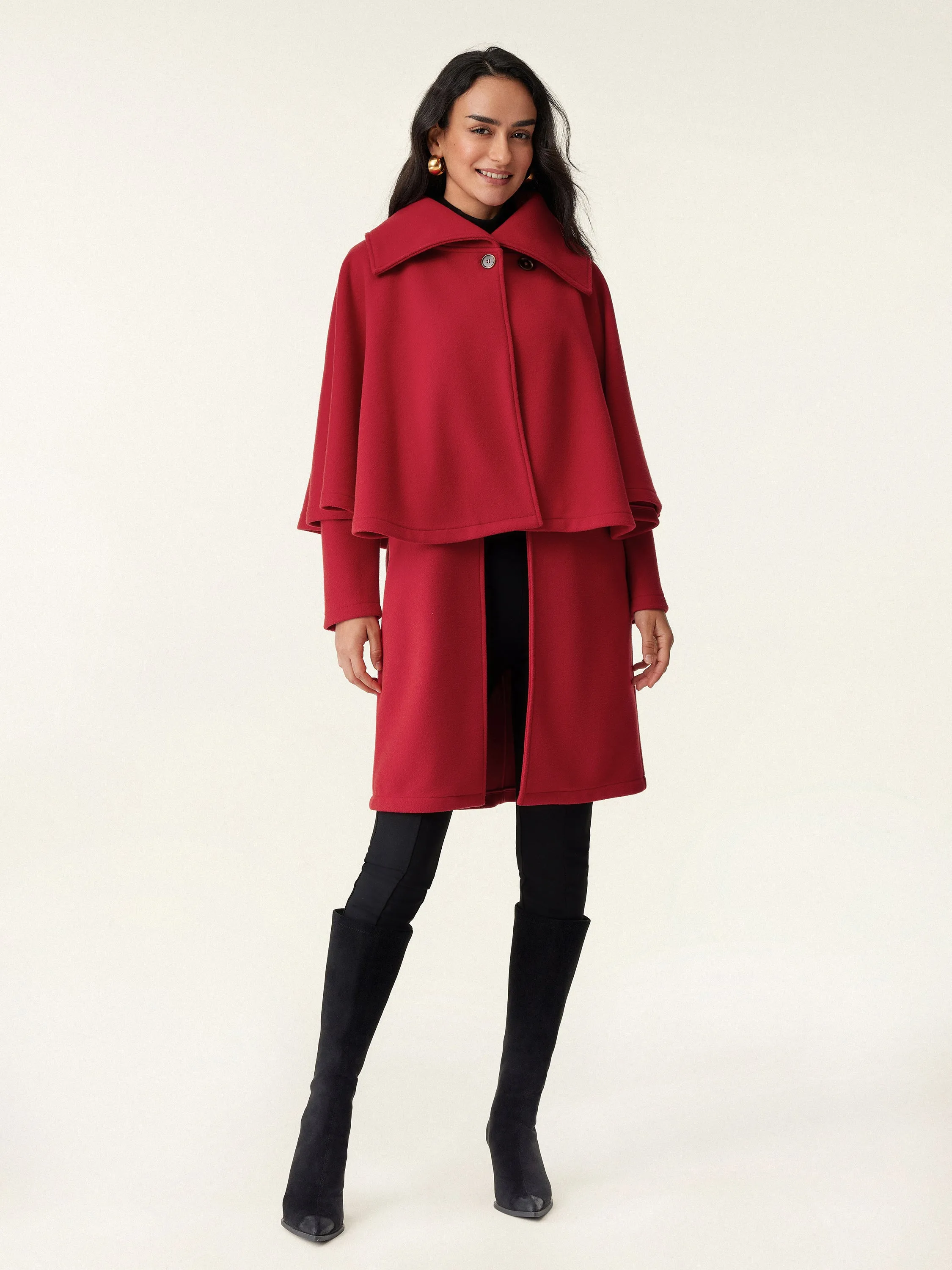 Holiday Vibe Cape Overlay Coat