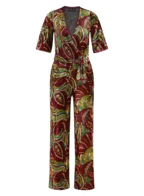 Jumpsuit met paisley print | King Louie Zita jumpsuit st pepper plum red