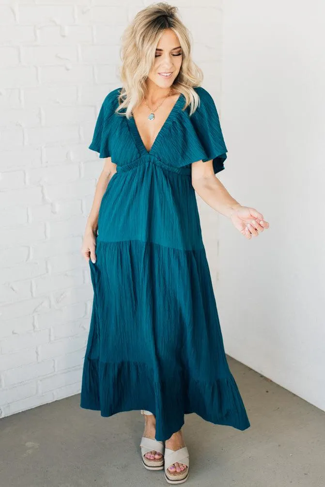 Juniper Deep V-Neck Maxi Dress