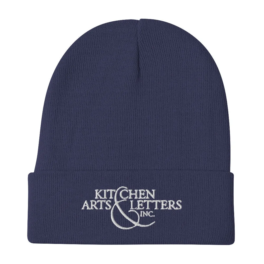 KAL Knit Cap in Navy with White Embroidery