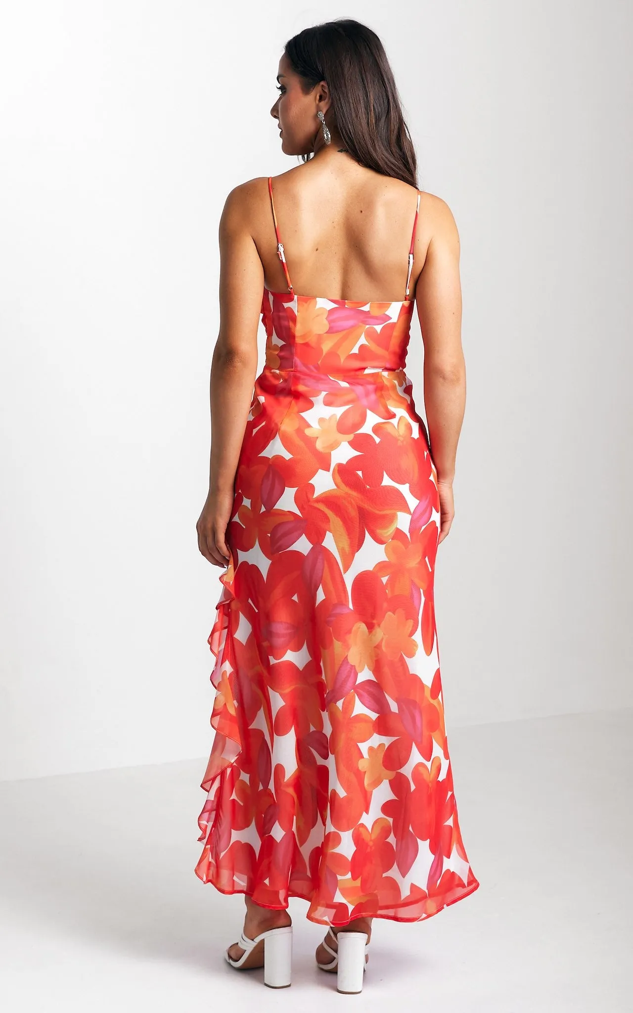 Kehlani Maxi Dress - Orange Pink Multi Floral