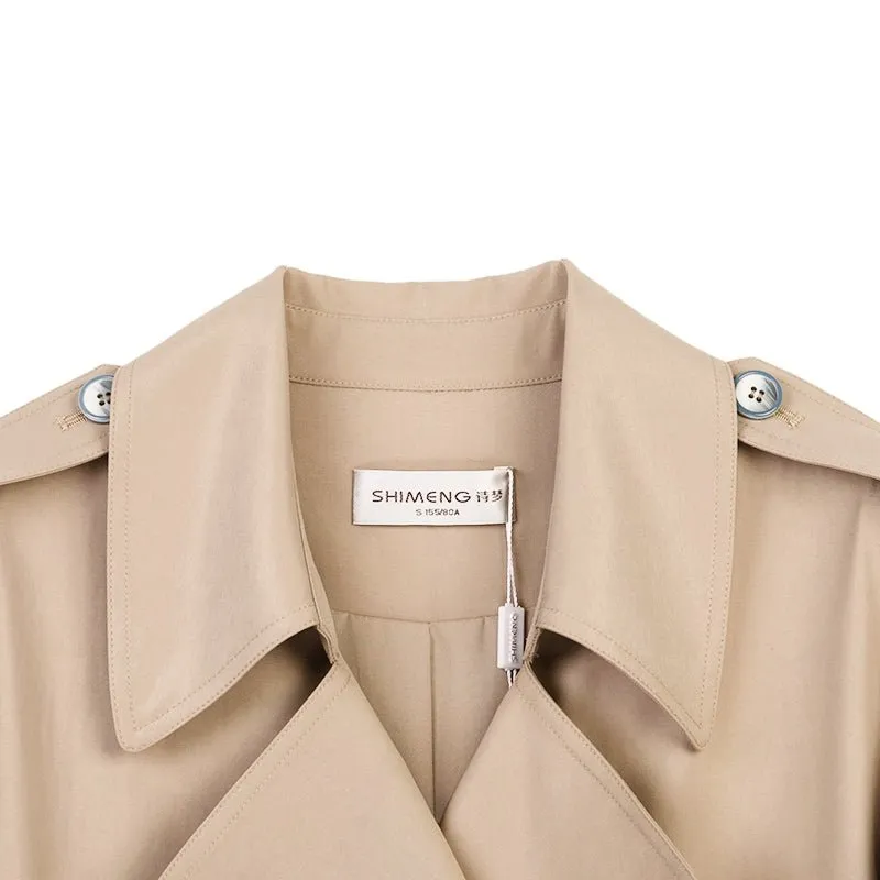 Khaki Long Double Breasted Trench Coats