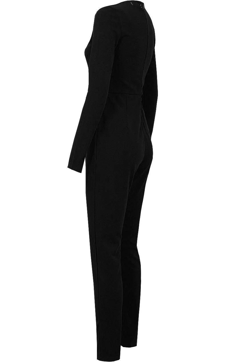 Kim Black Lace Tie Up Jumpsuit