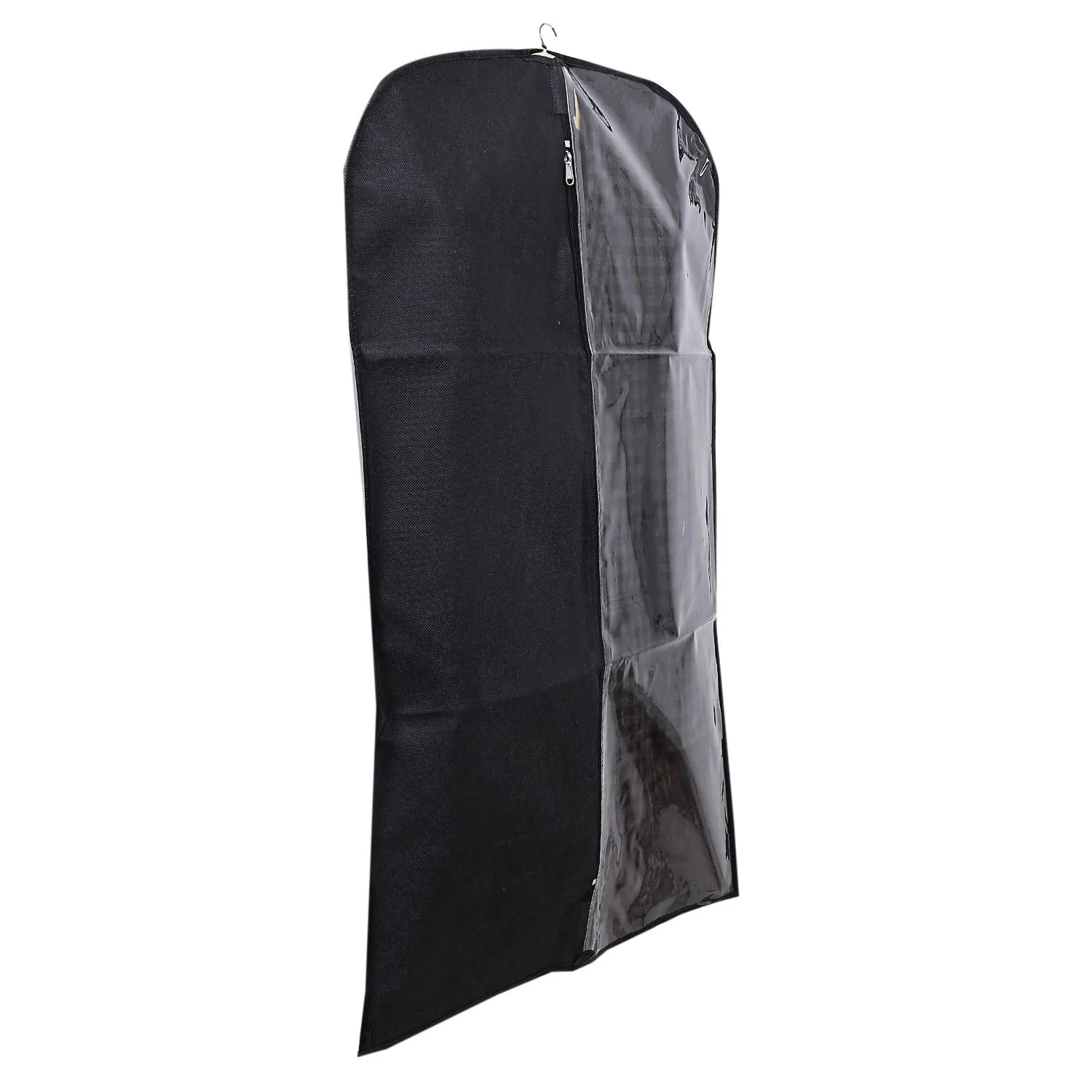 Kuber Industries Half Transparent 12 Piece Non Woven Men's Coat Blazer Cover, Black