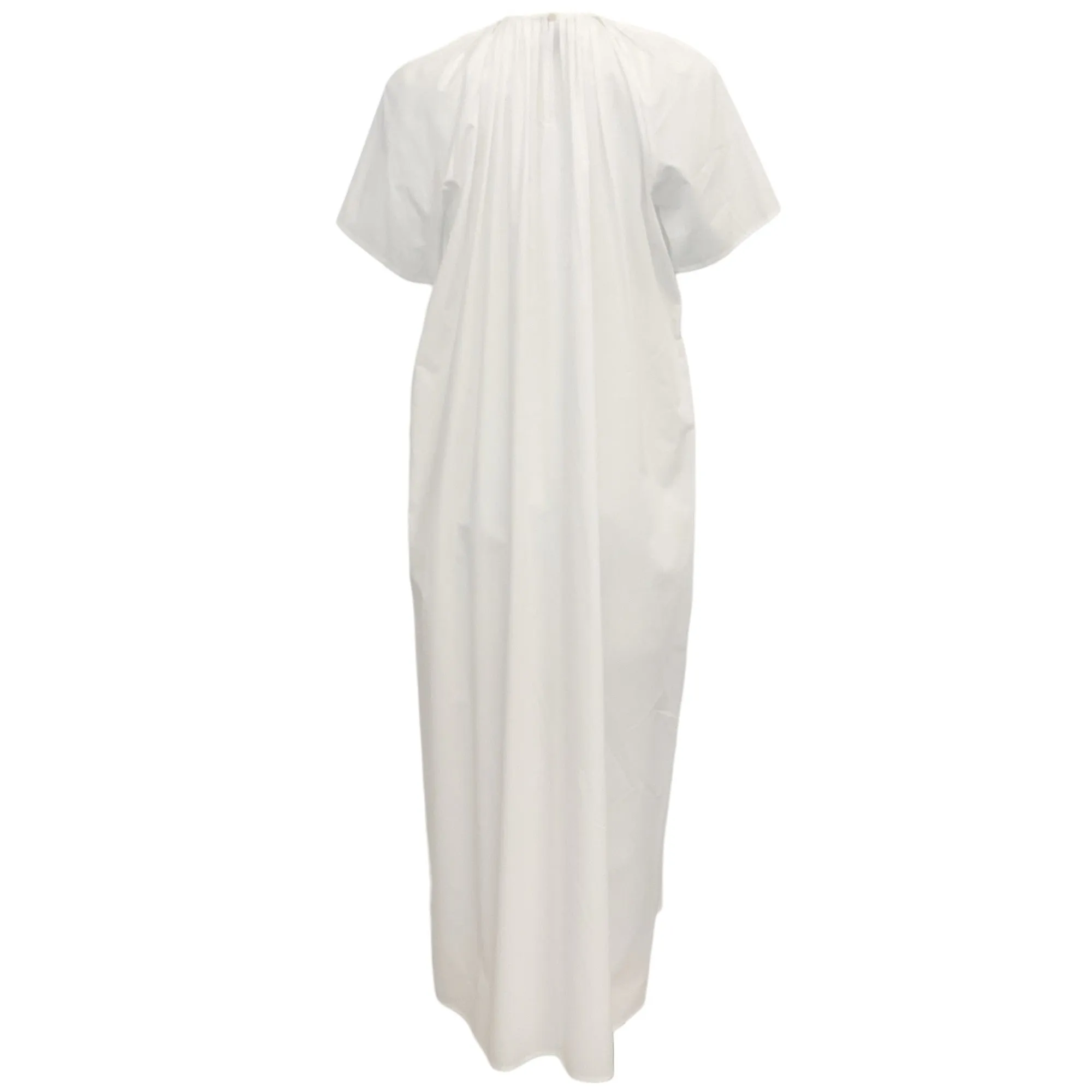 La Collection White Cotton Short Sleeved Maxi Dress