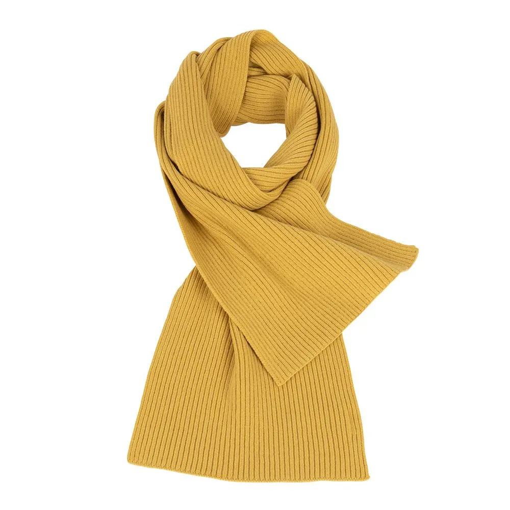 Lambswool Ribbed Scarf - Brass