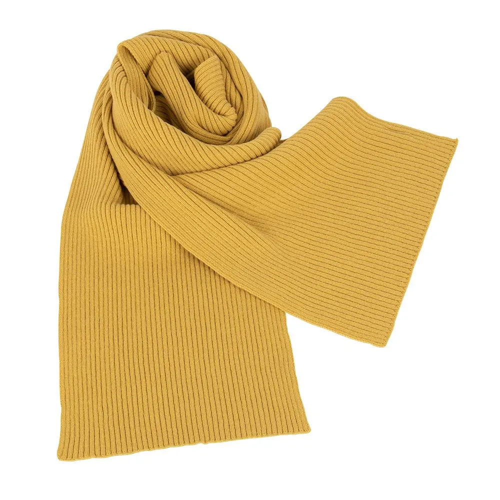 Lambswool Ribbed Scarf - Brass