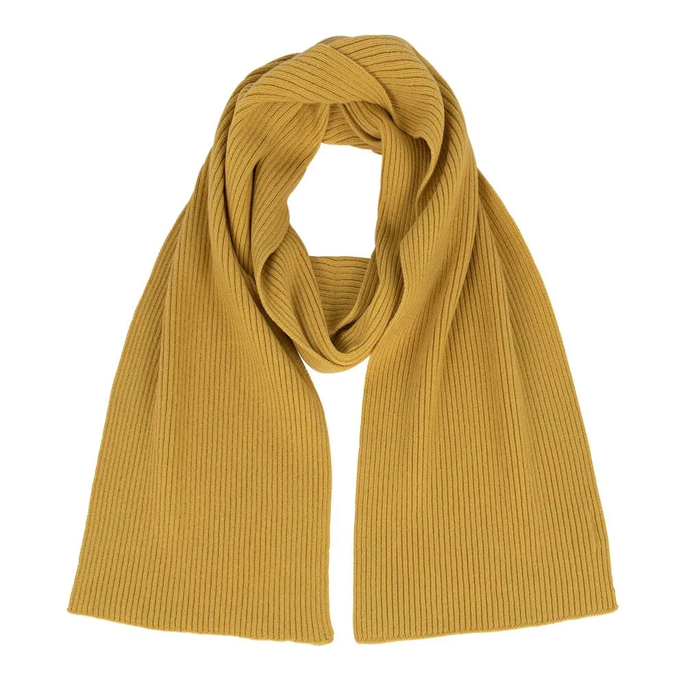 Lambswool Ribbed Scarf - Brass