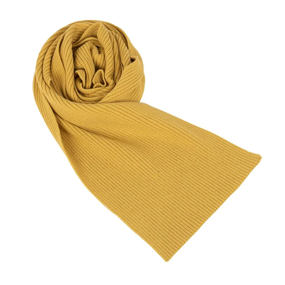 Lambswool Ribbed Scarf - Brass