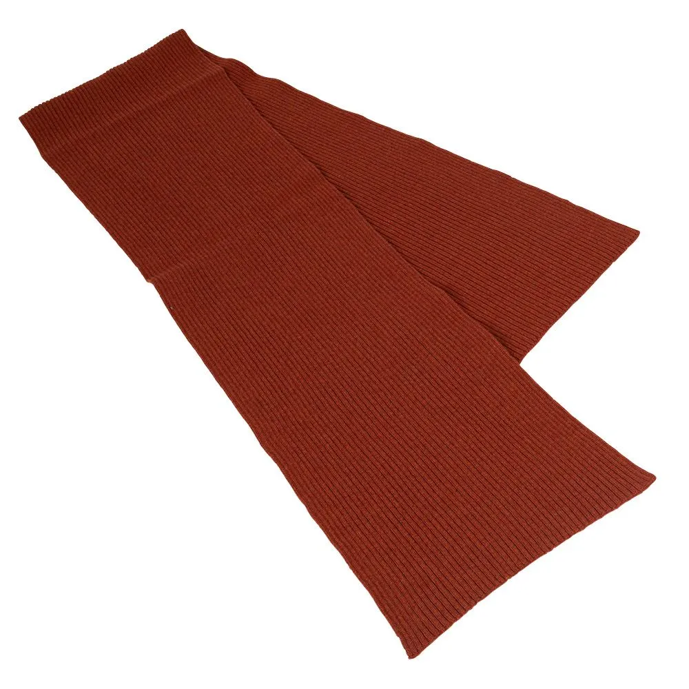 Lambswool Ribbed Scarf - Burnt Orange