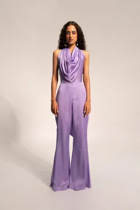 Lavender drape jumpsuit