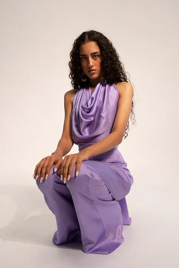 Lavender drape jumpsuit