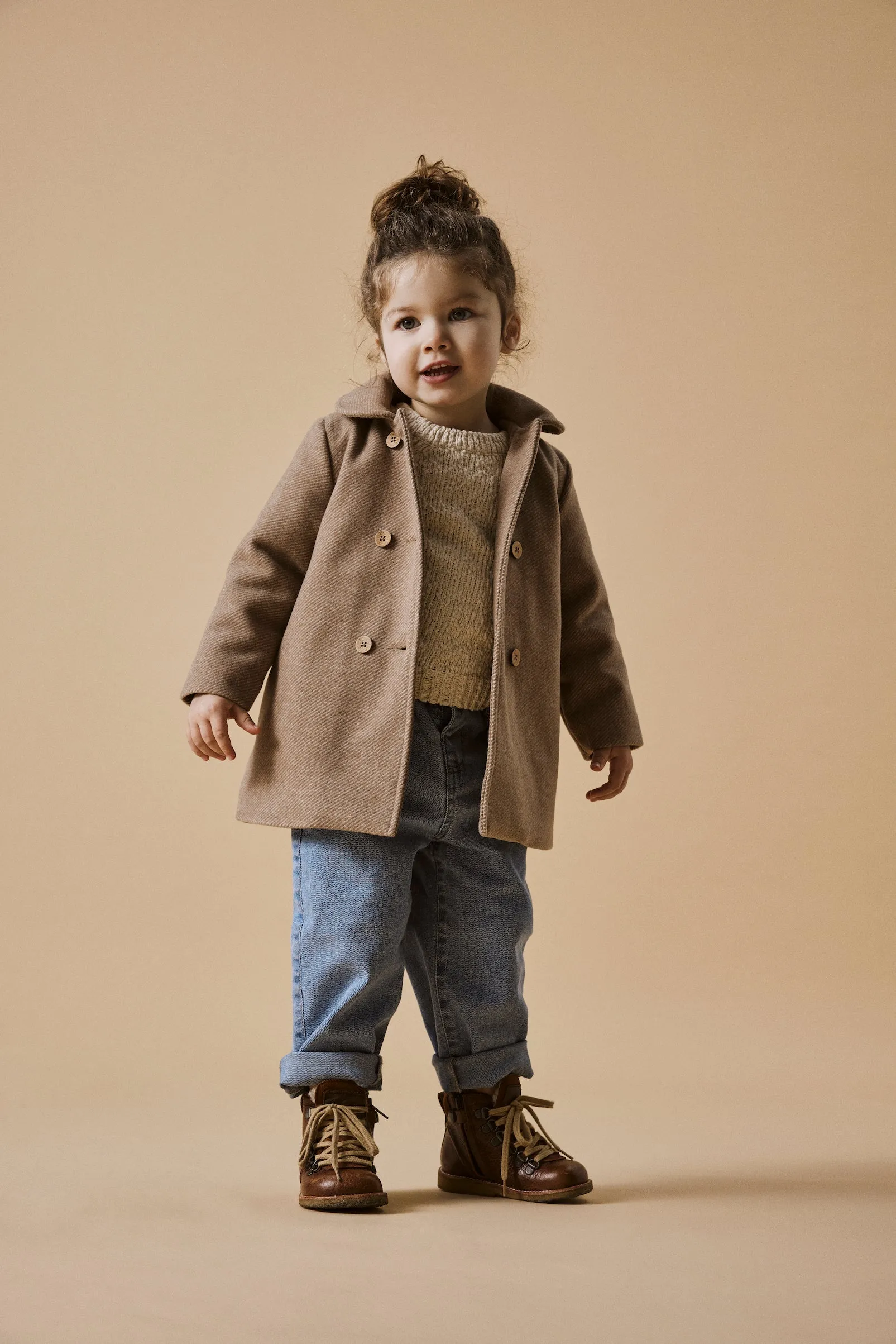 Lil' Atelier Mini NALINA LONG JACKET - Travertine Melange