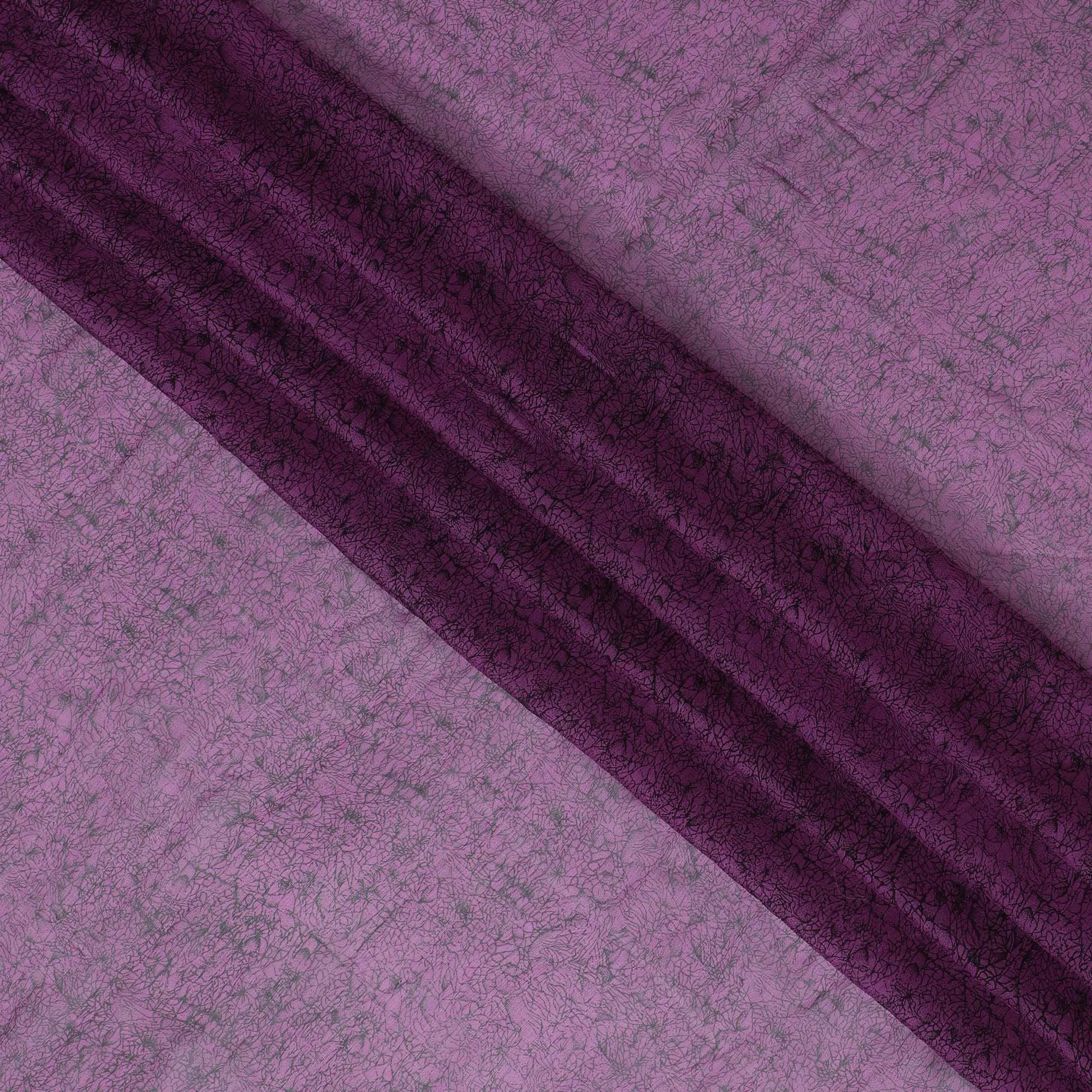 Lilac Dream Pure Wrinkle Silk Chiffon Fabric - Textured Elegance, 110cm Width - Buy Online by the Meter-D18058